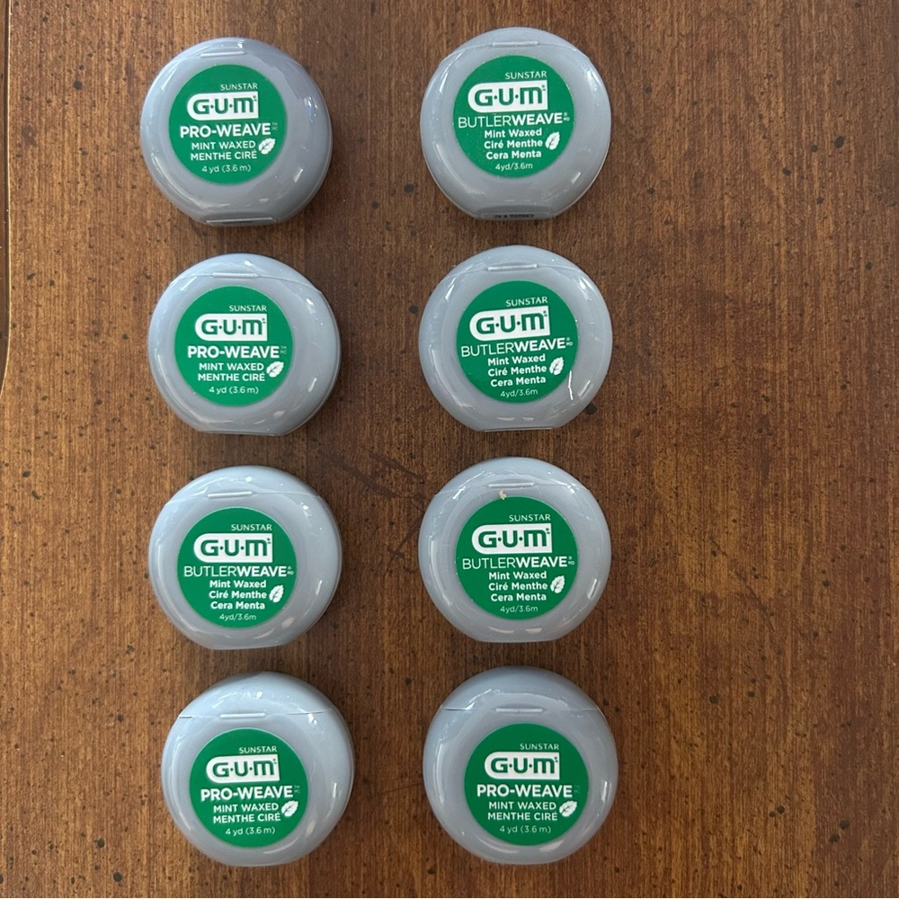 GUM Butler Weave Mint Waxed Dental Floss Travel Size 4 yd (8 units) BRAND NEW